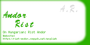 andor rist business card